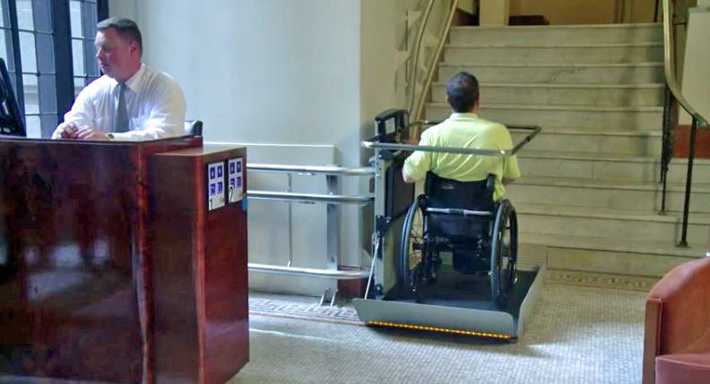 Man using vertical stir lift