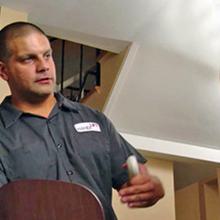 HandiLift technician installing a home lift
